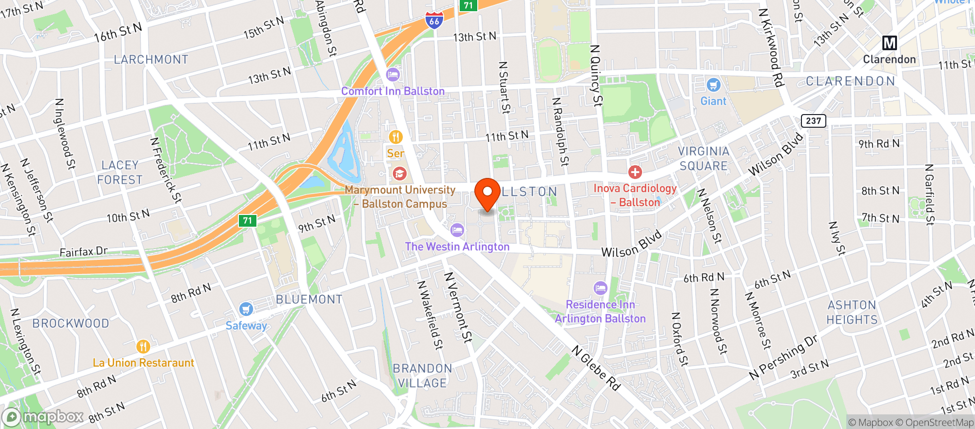 Map showing Jefferson Senior Living By Sunrise
