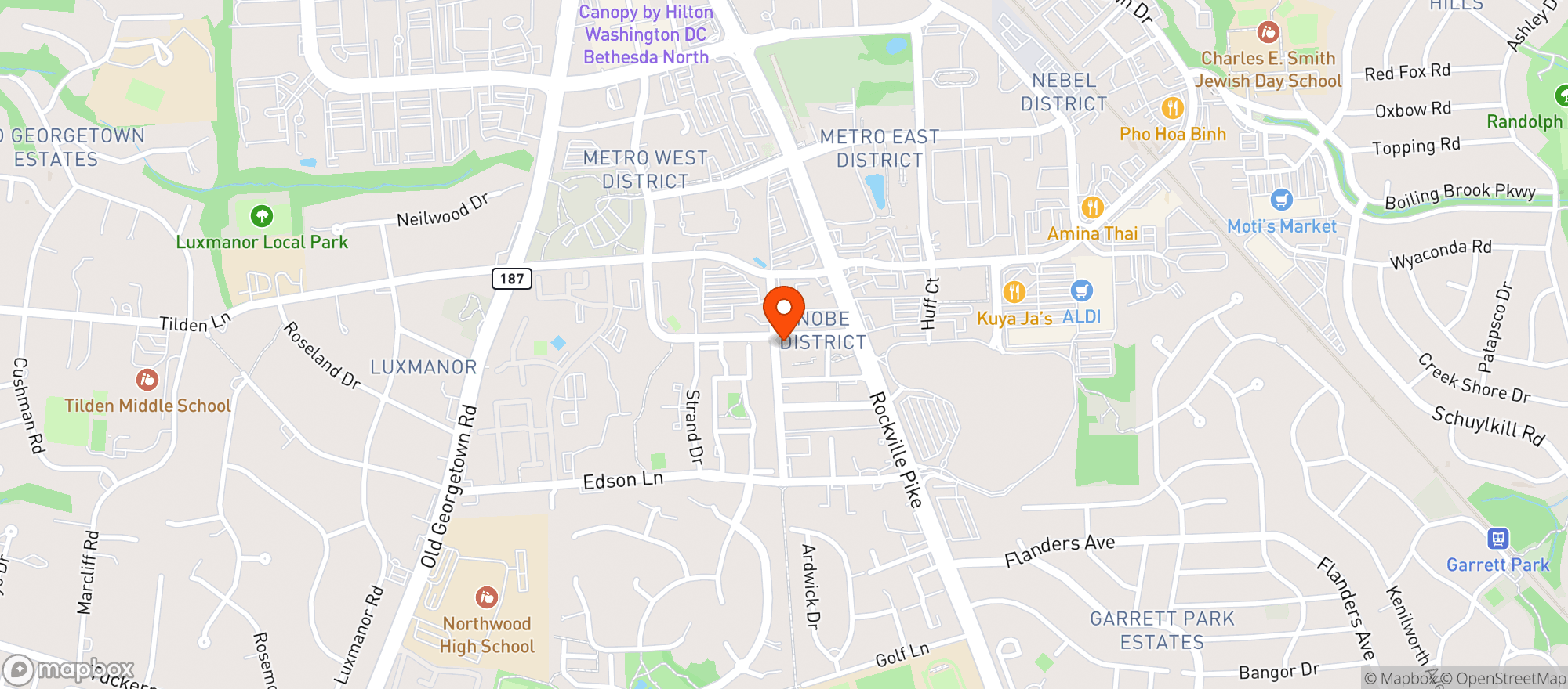 Map showing Whole Foods - Rockville