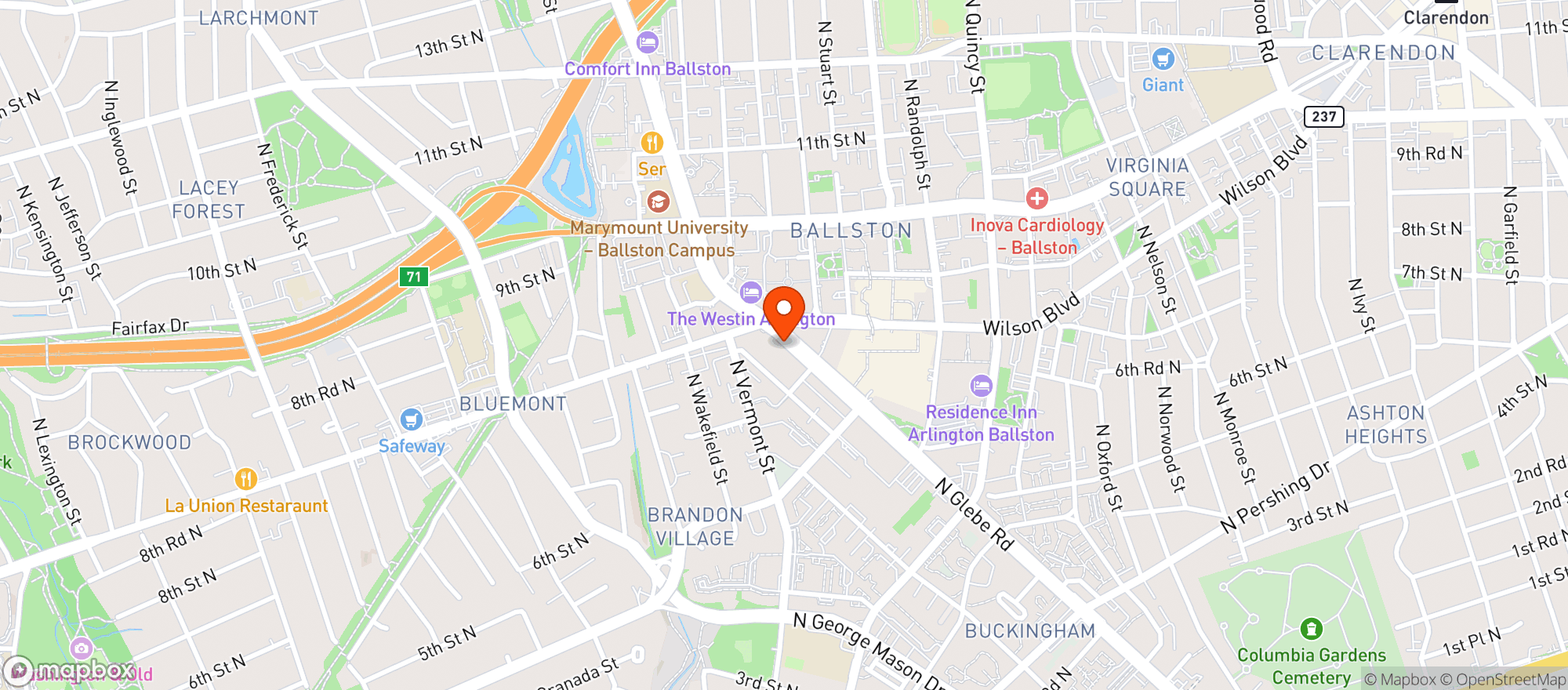 Map showing Target Store