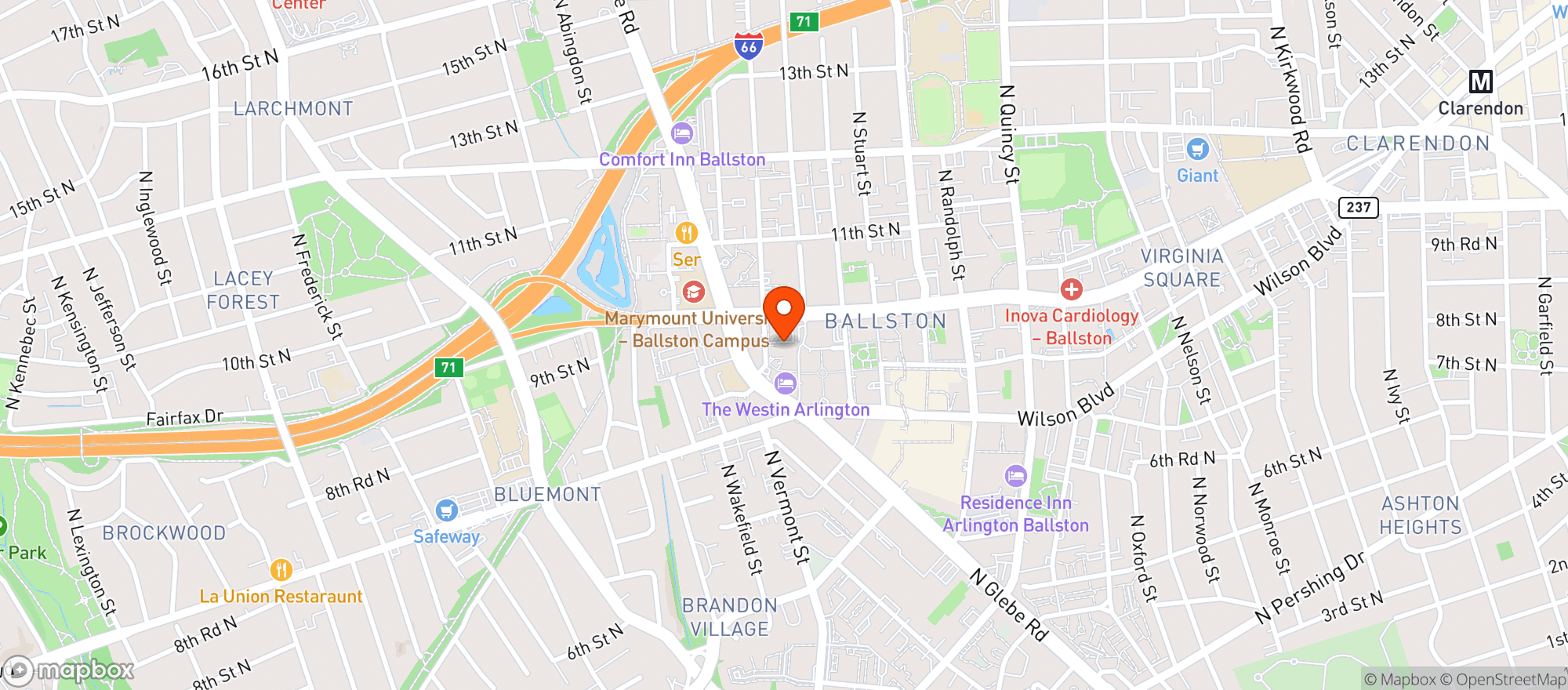 Map showing Ballston Market