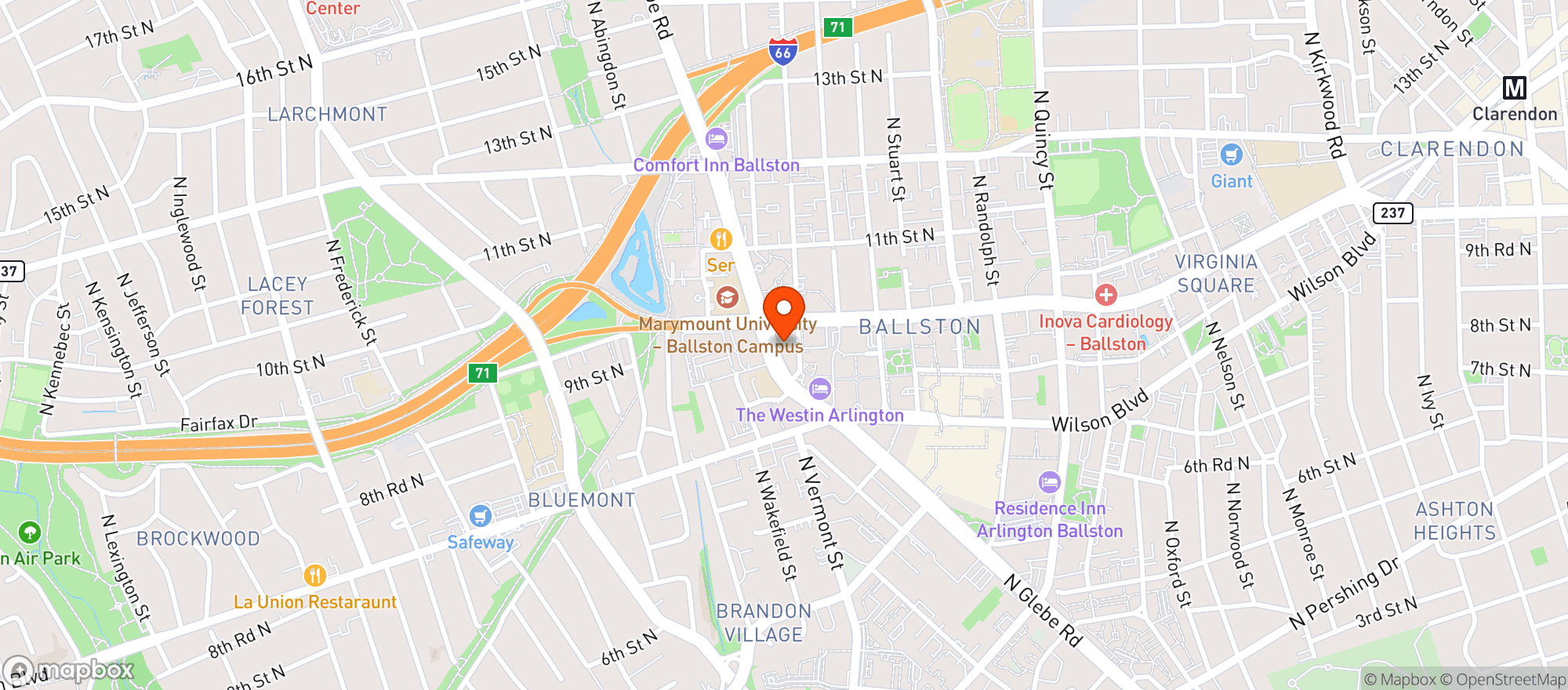 Map showing P F Changs China Bistro #9988