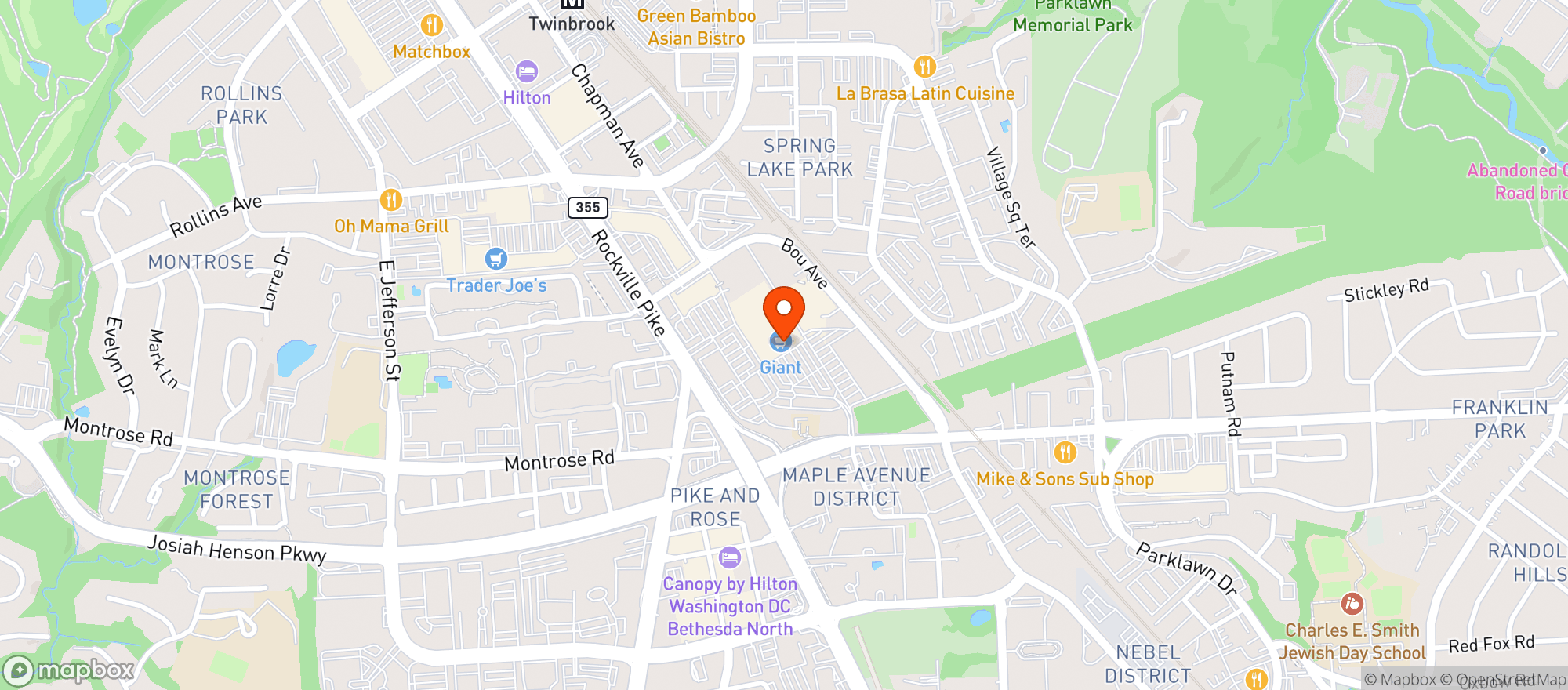Map showing Giant