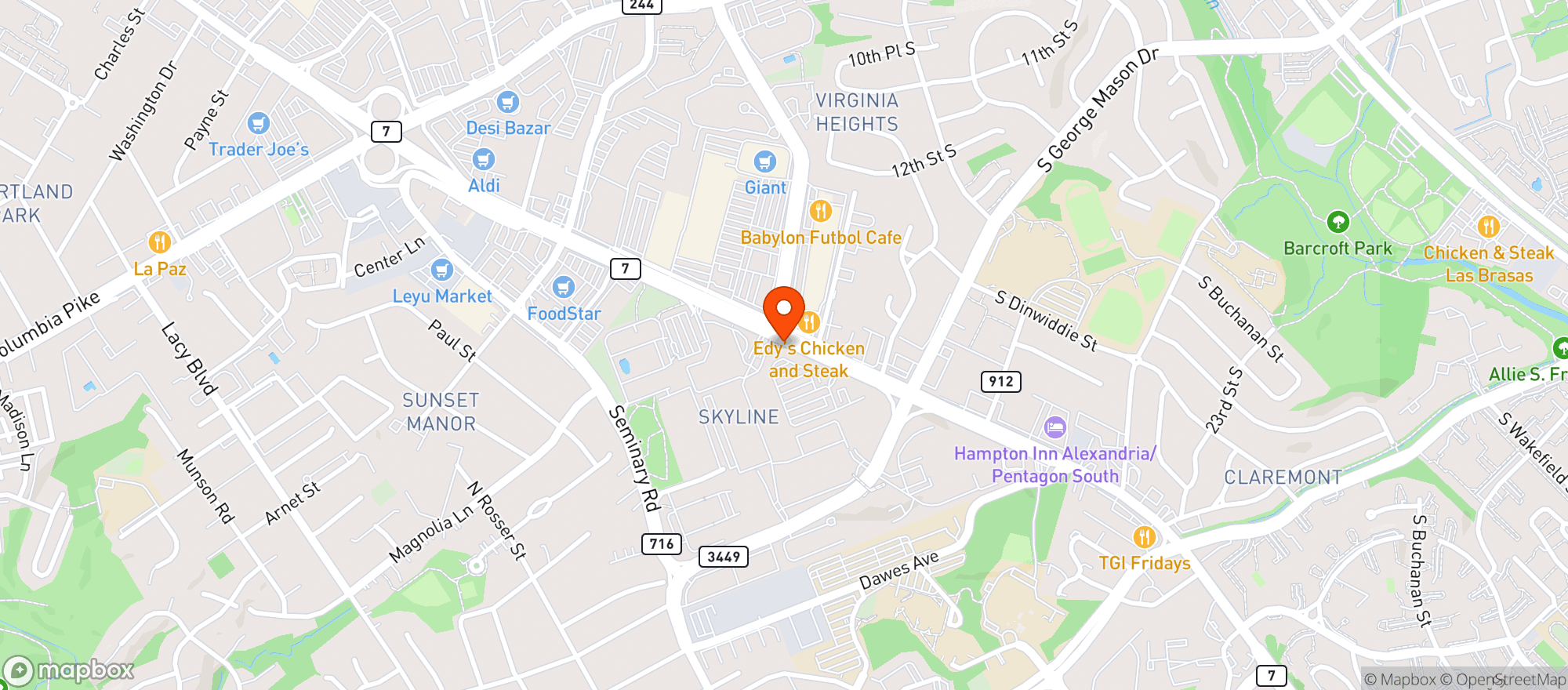 Map showing Target Store