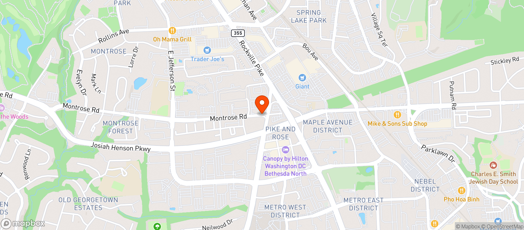 Map showing Monterey Mart