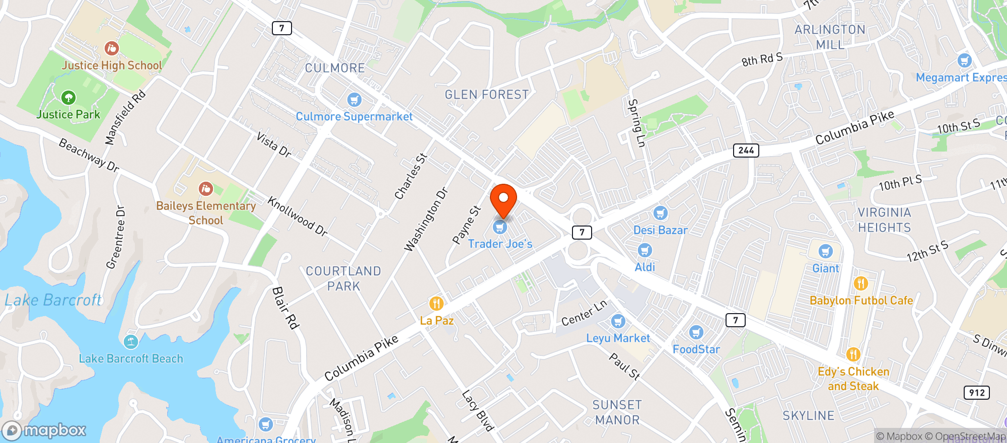 Map showing Trader Joes Market