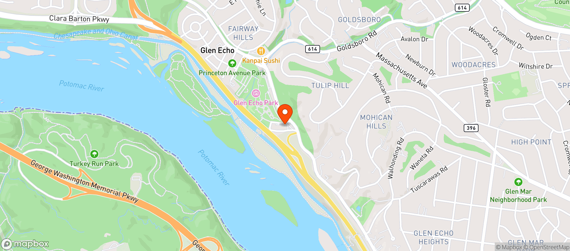 Map showing Inn At Glen Echo
