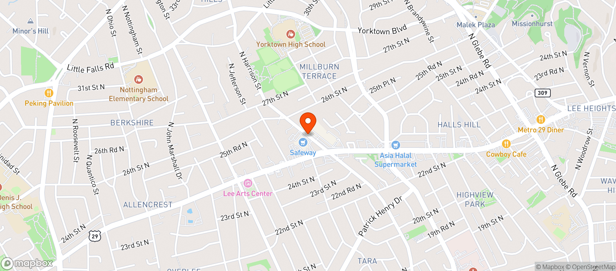 Map showing Safeway Store