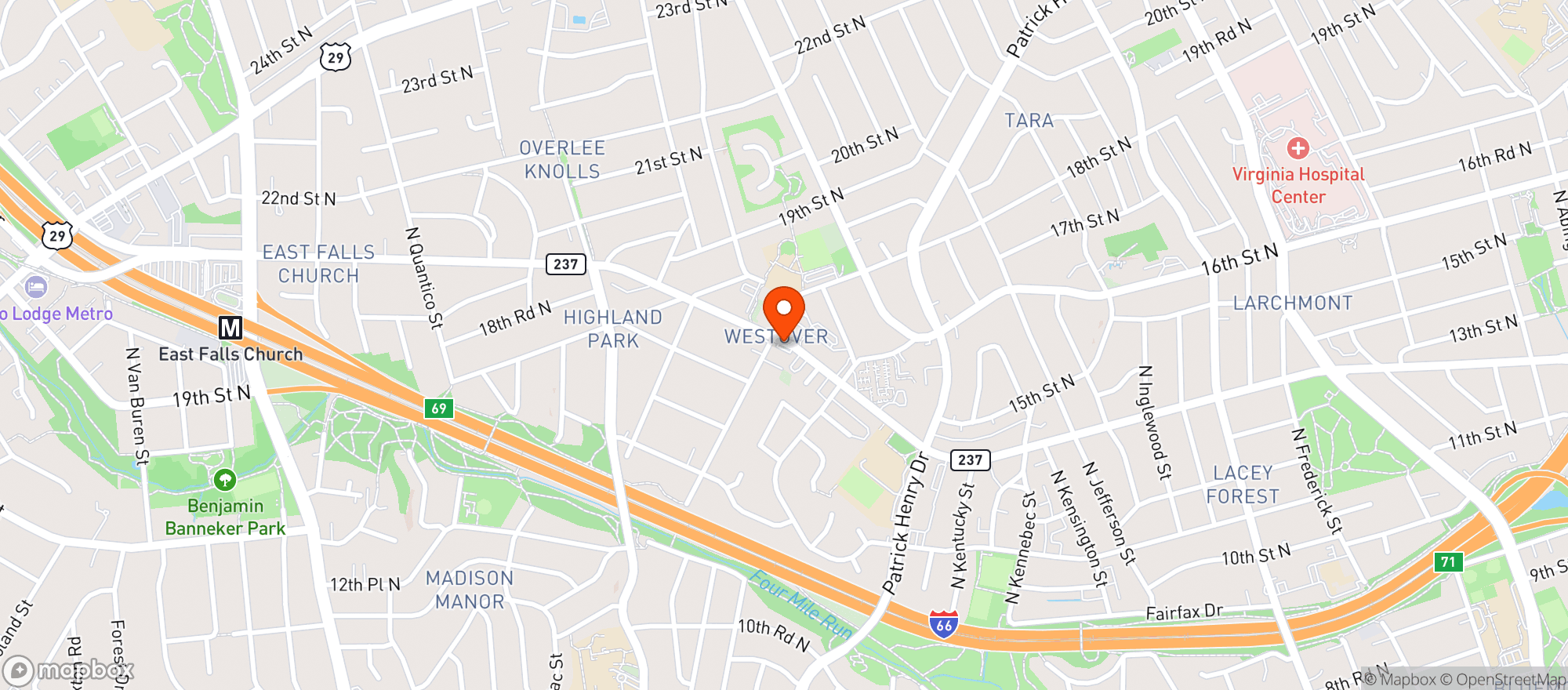 Map showing Lost Dog Cafe
