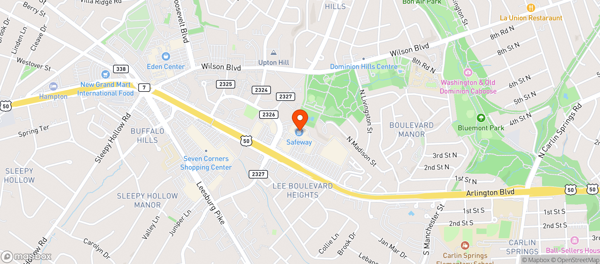 Map showing Safeway Store 2883 #1853