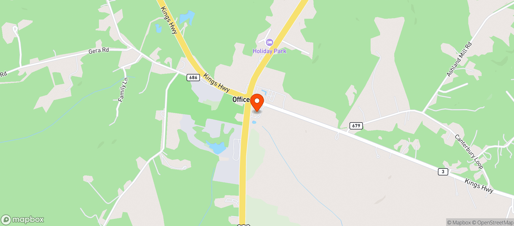 Map showing Cvs