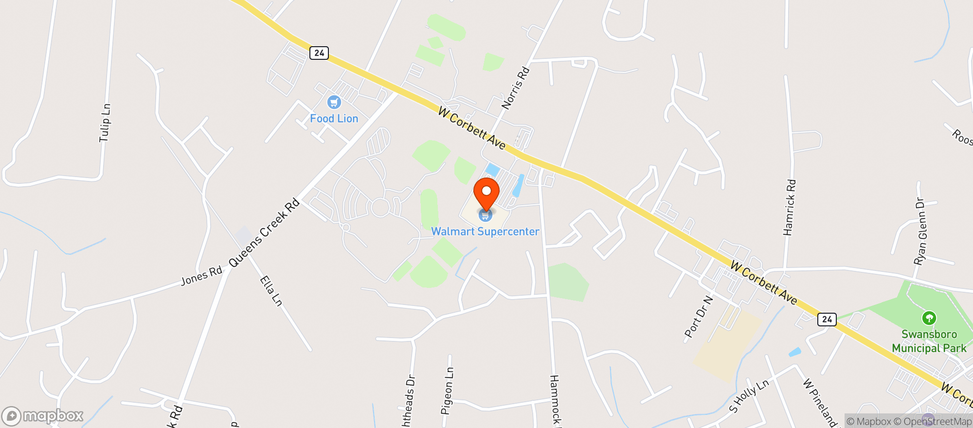 Map showing Walmart Supercenter #7179