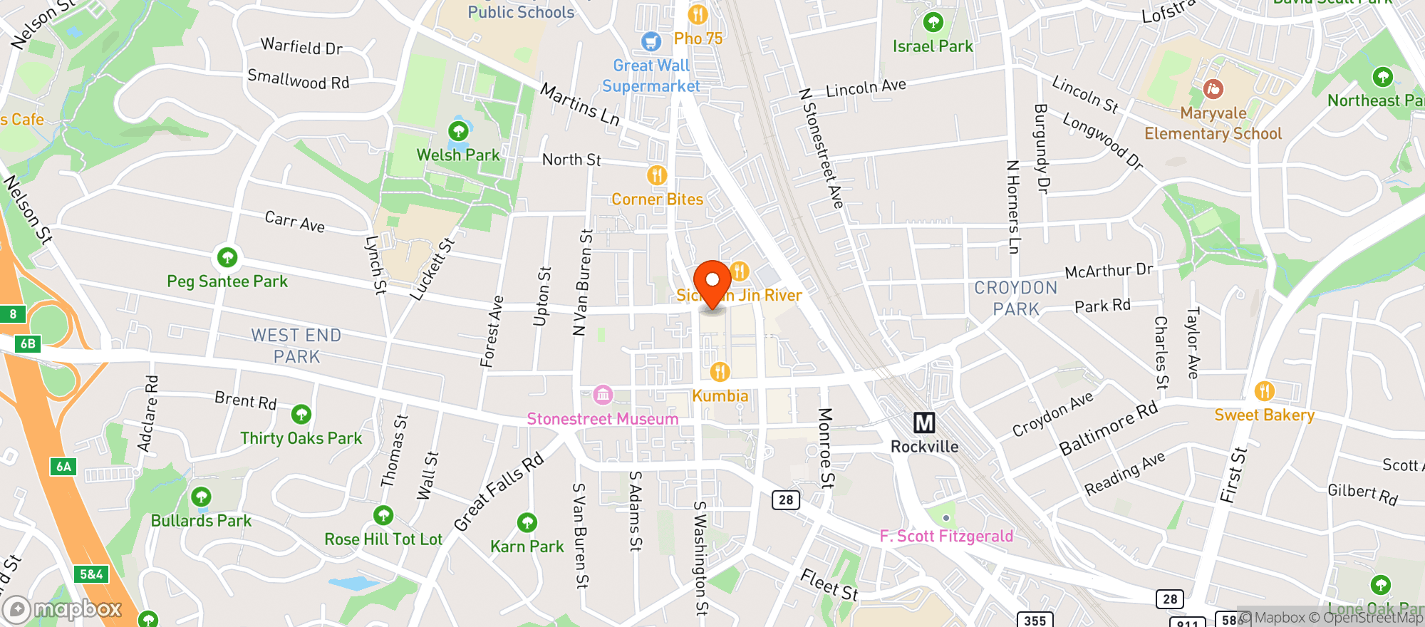 Map showing Dawson's Market