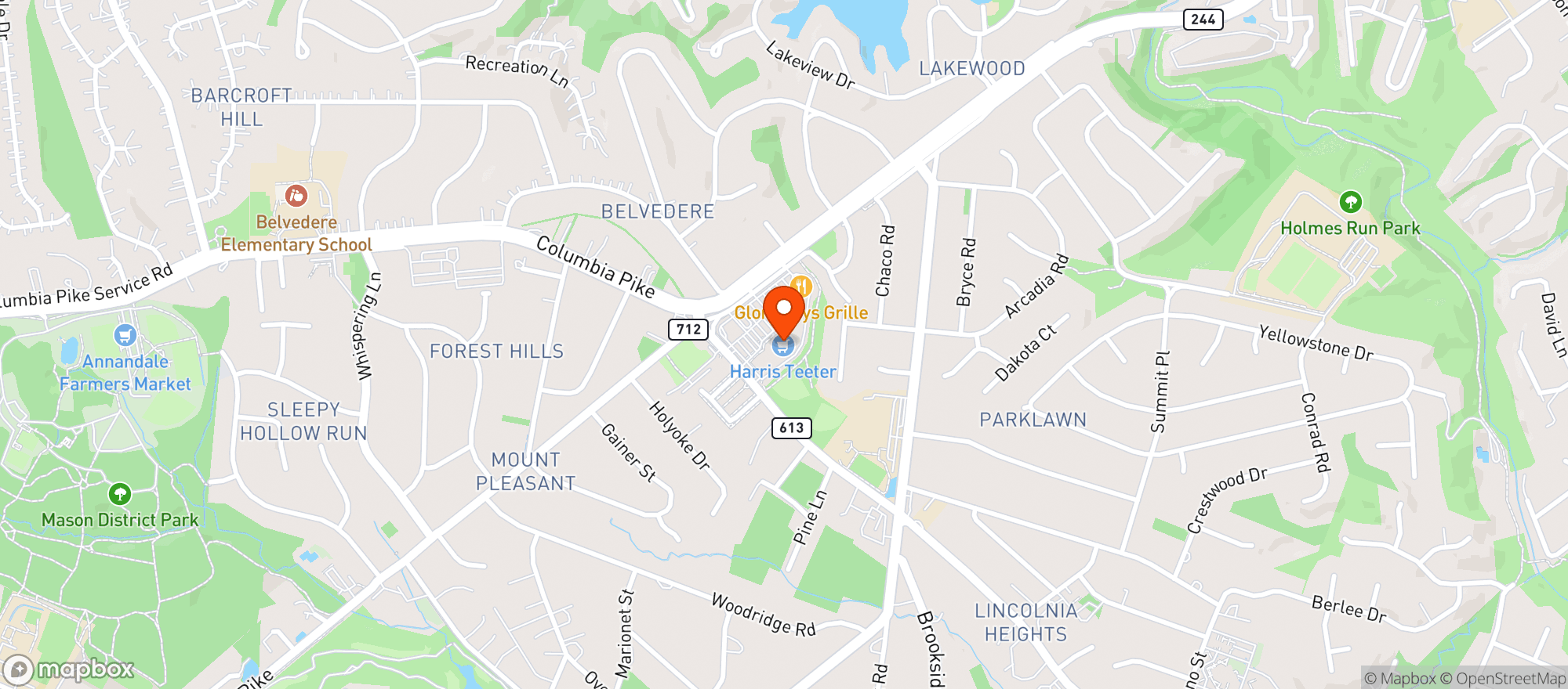 Map showing Harris Teeter
