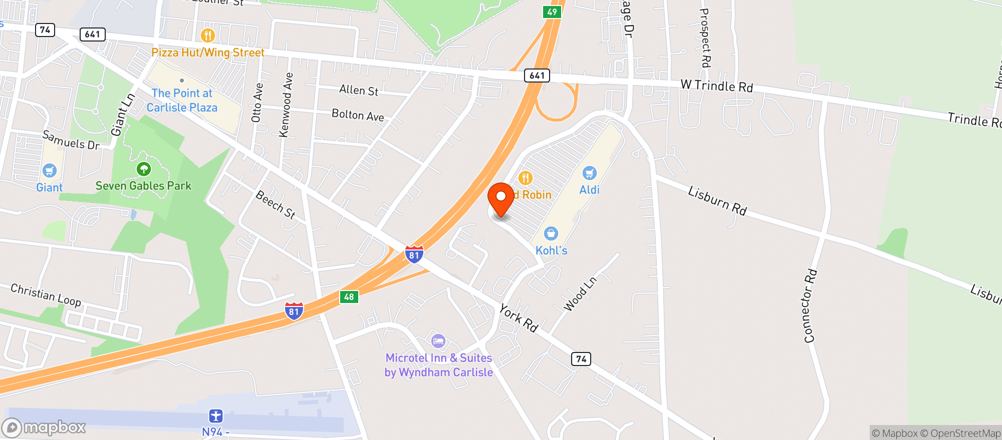 Map showing Target