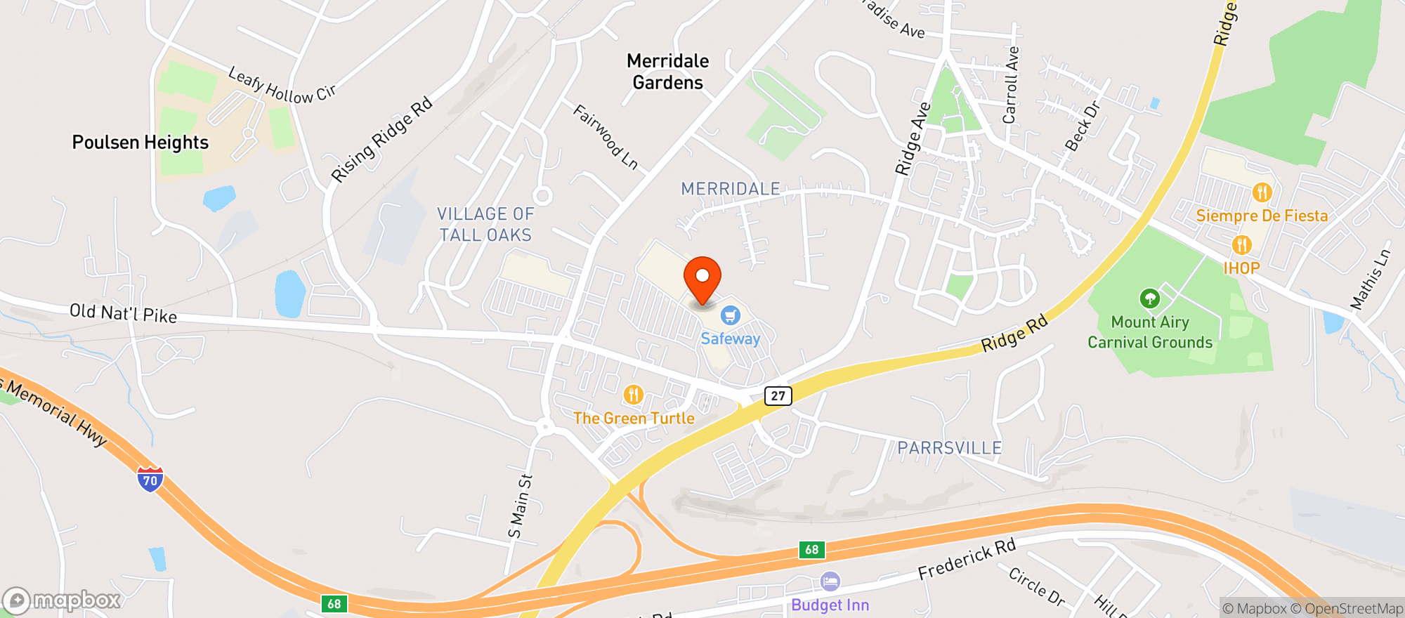 Map showing Mt. Airy Liquors