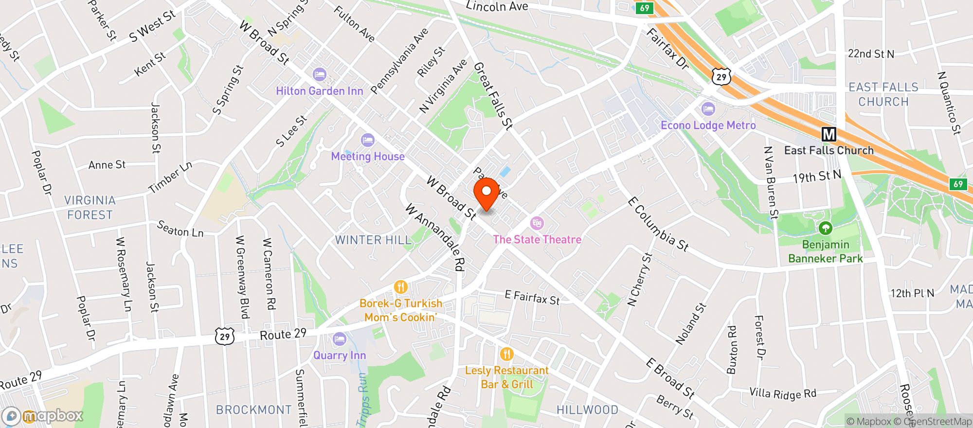 Map showing Cvs