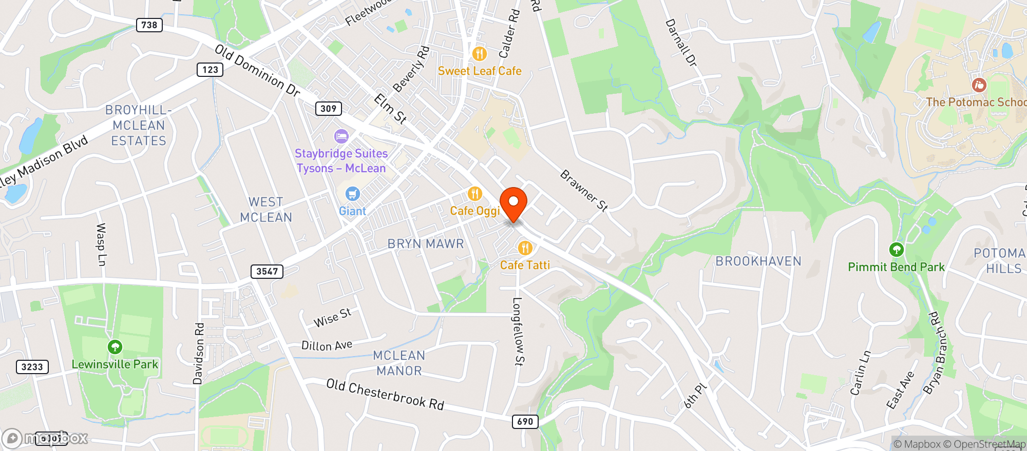 Map showing Balducci's - McLean