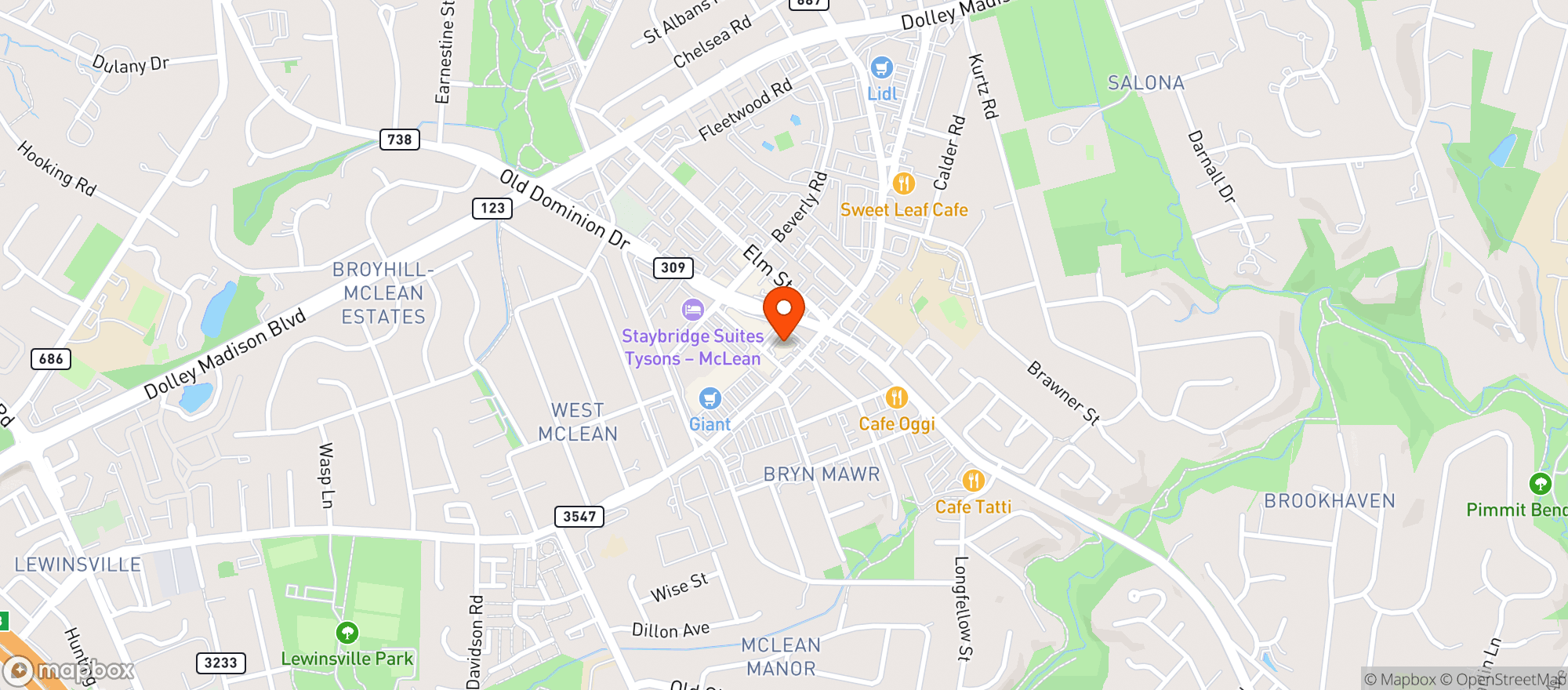 Map showing El Tio Tex Mex Grill