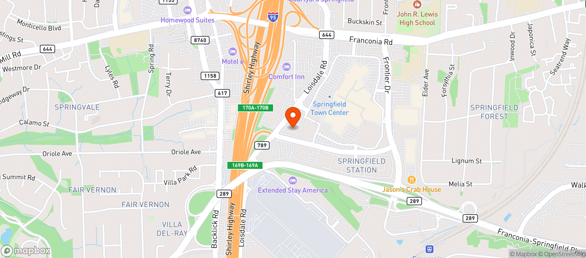 Map showing Vitamin Shoppe - Springfield
