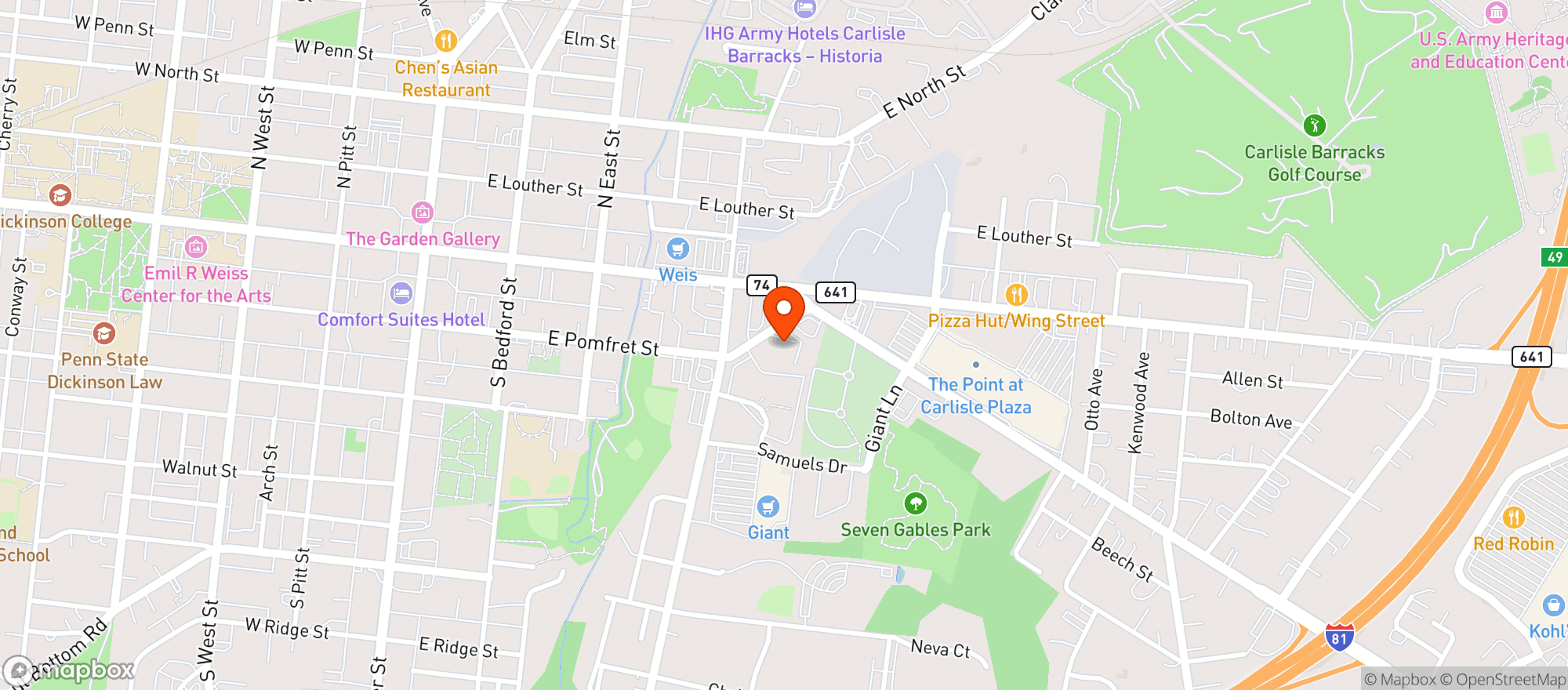 Map showing Stan's Beverage Distributor