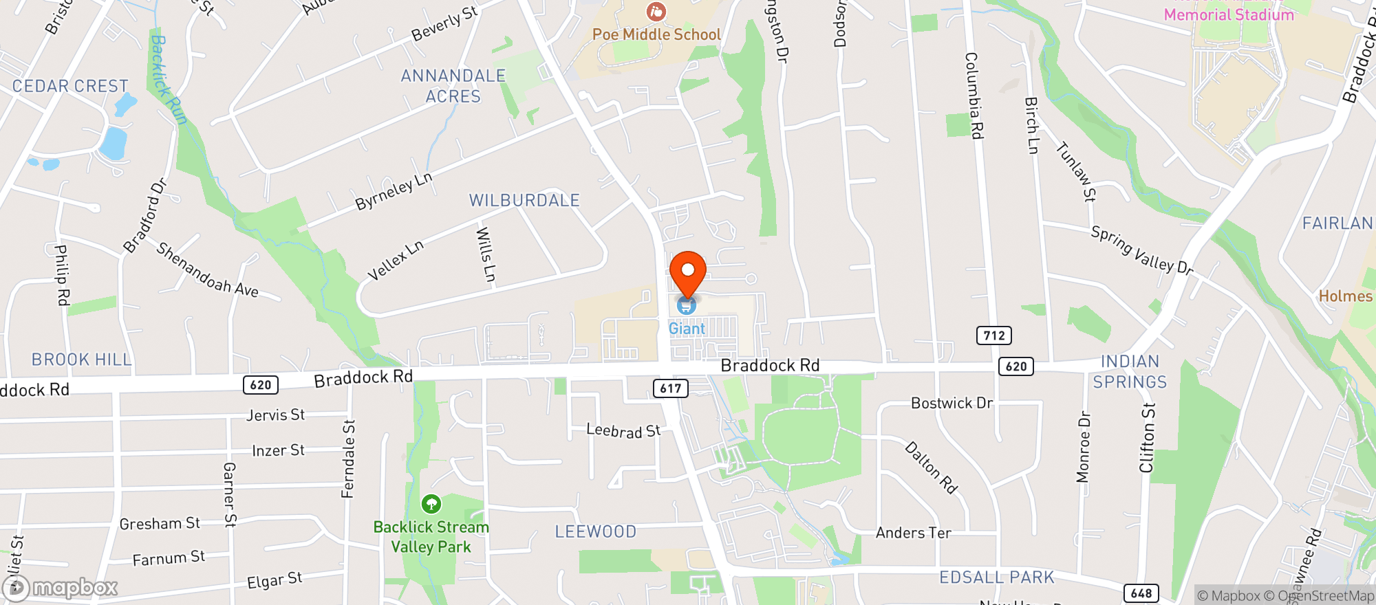Map showing Giant Food Store 249 / 283