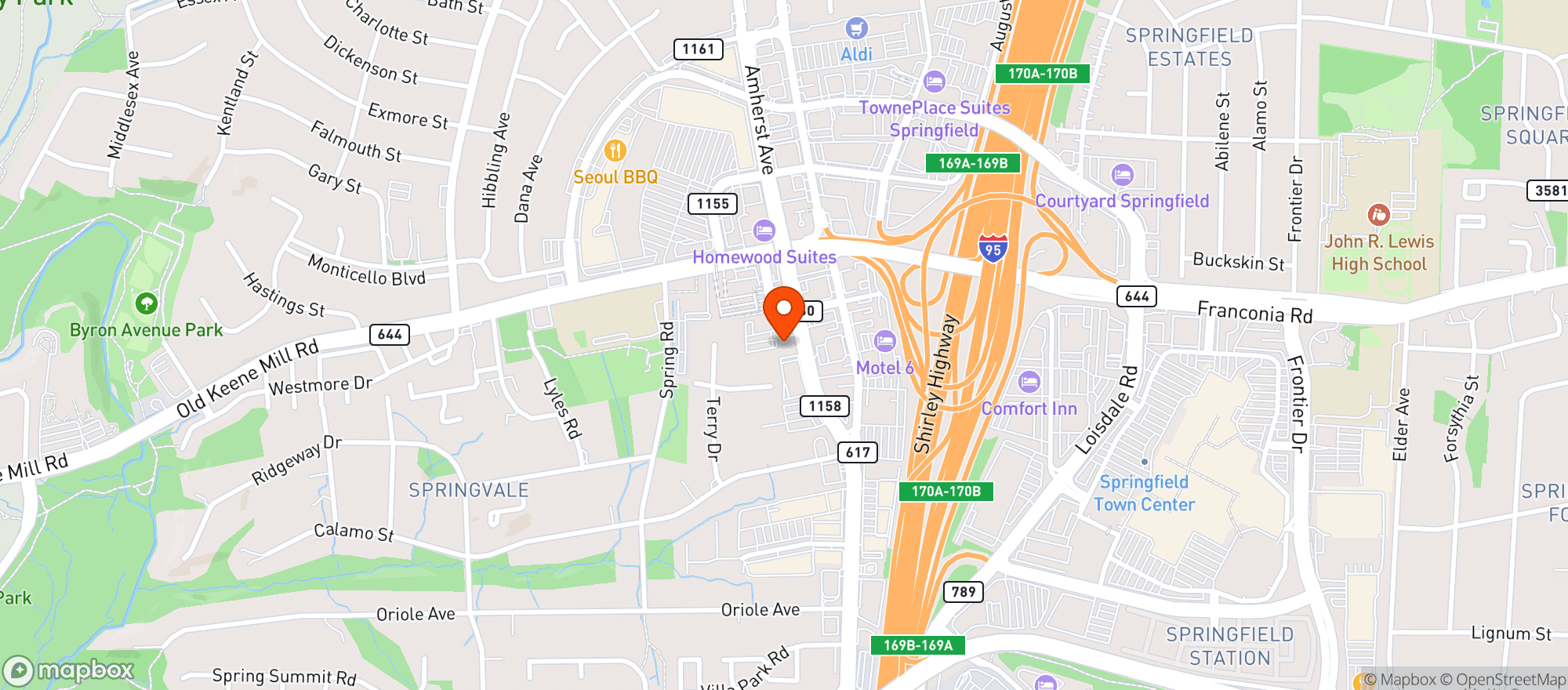 Map showing American Legion