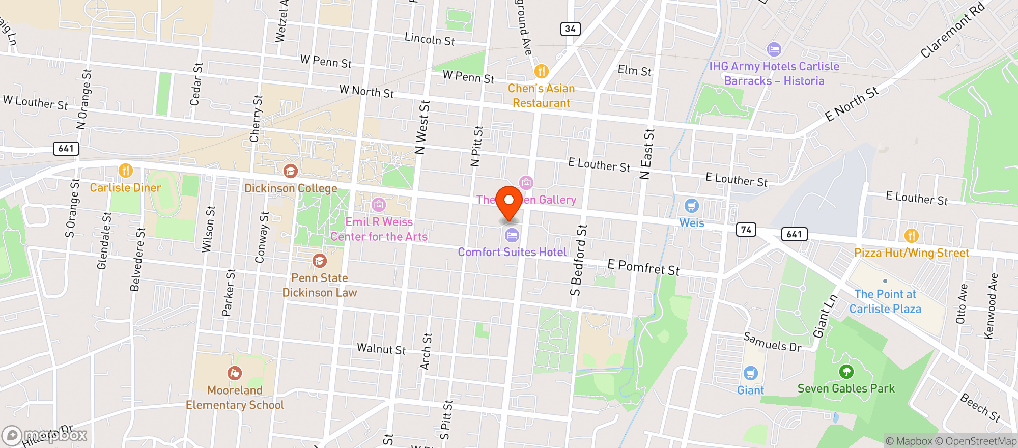 Map showing Gingerbread Man