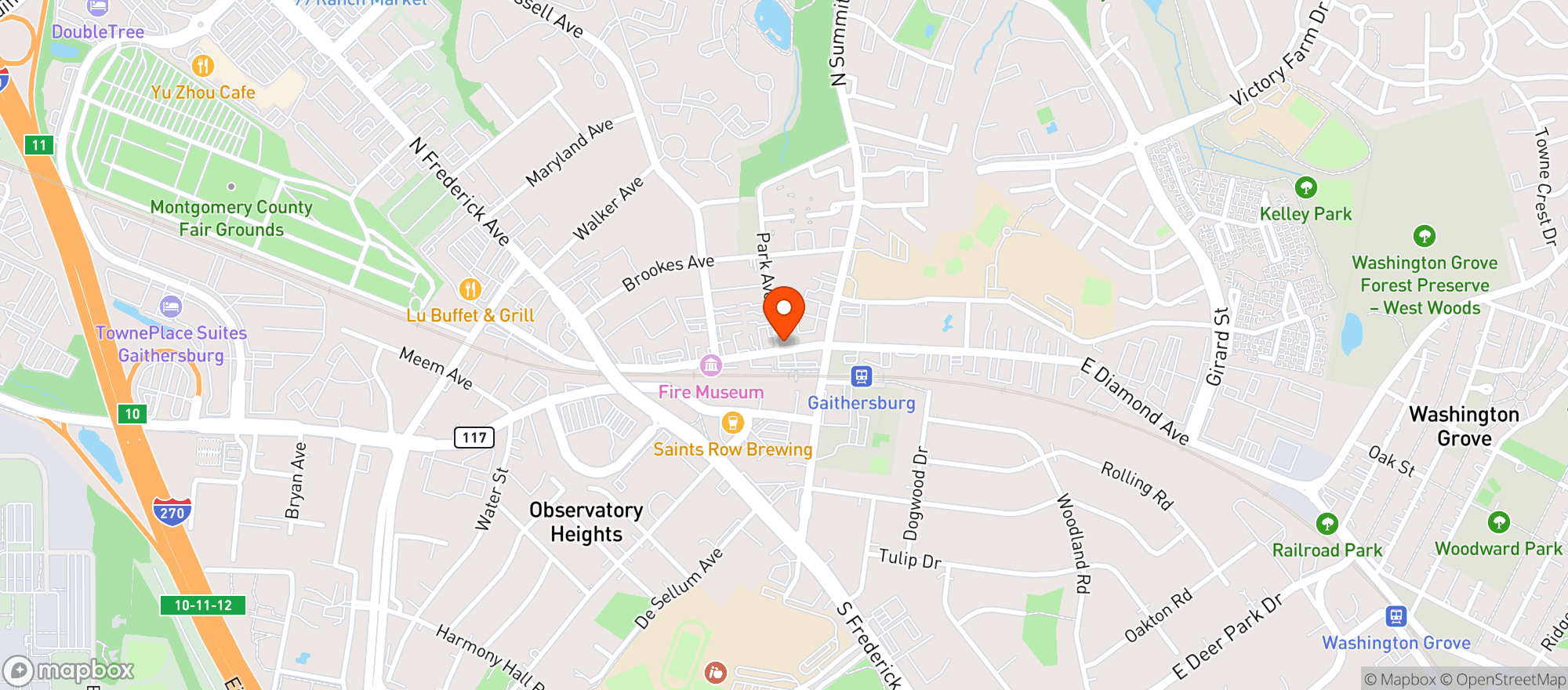 Map showing Gaithersburg Supermarket