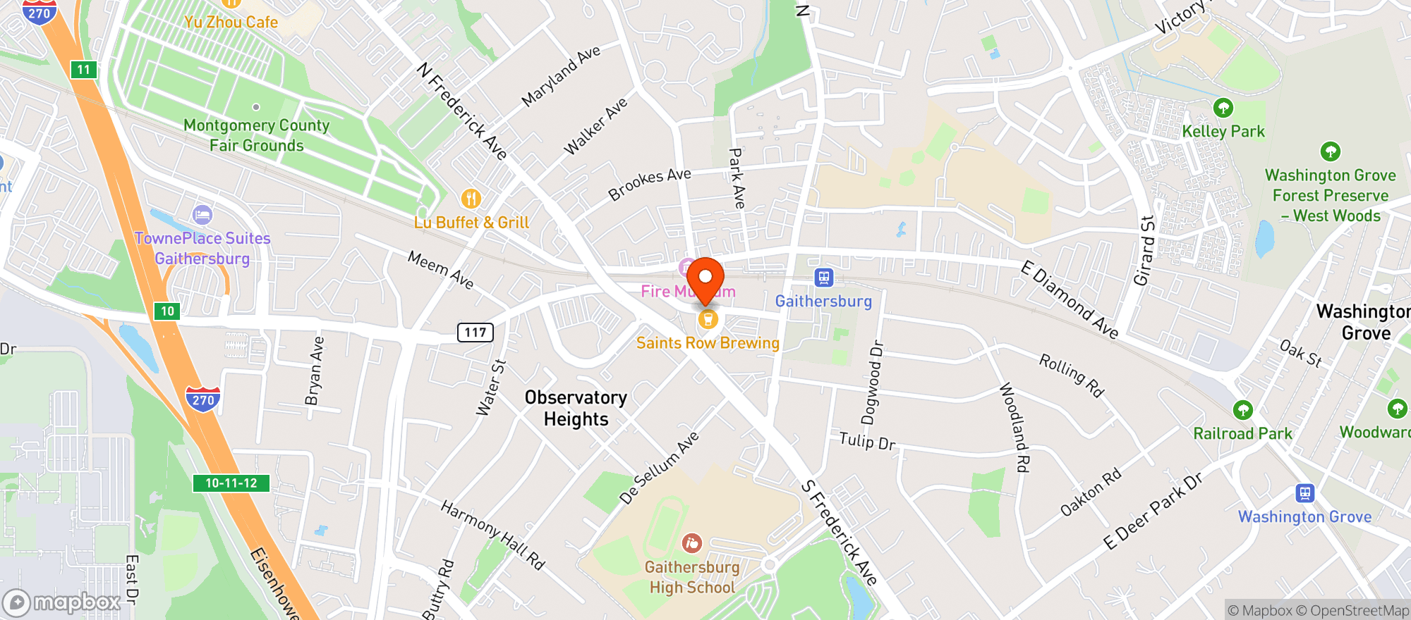 Map showing Saints Row Brewing