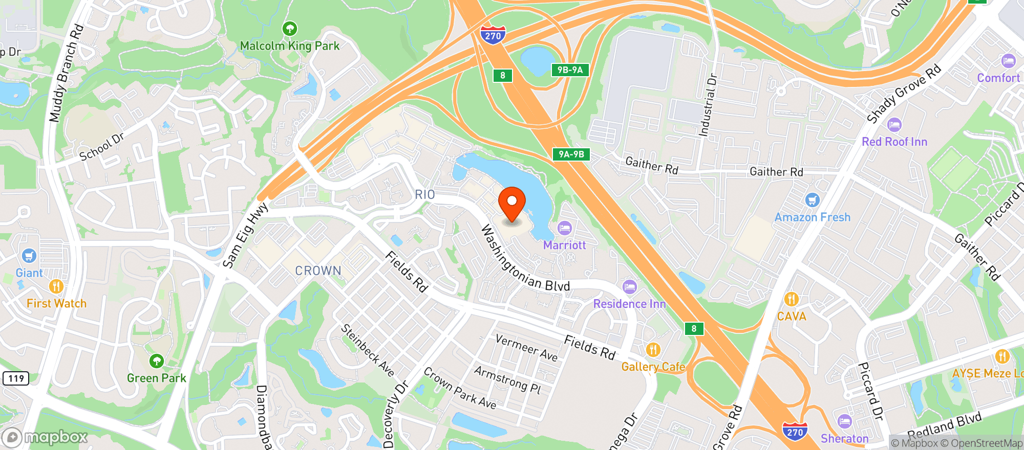 Map showing Charley Prime Foods