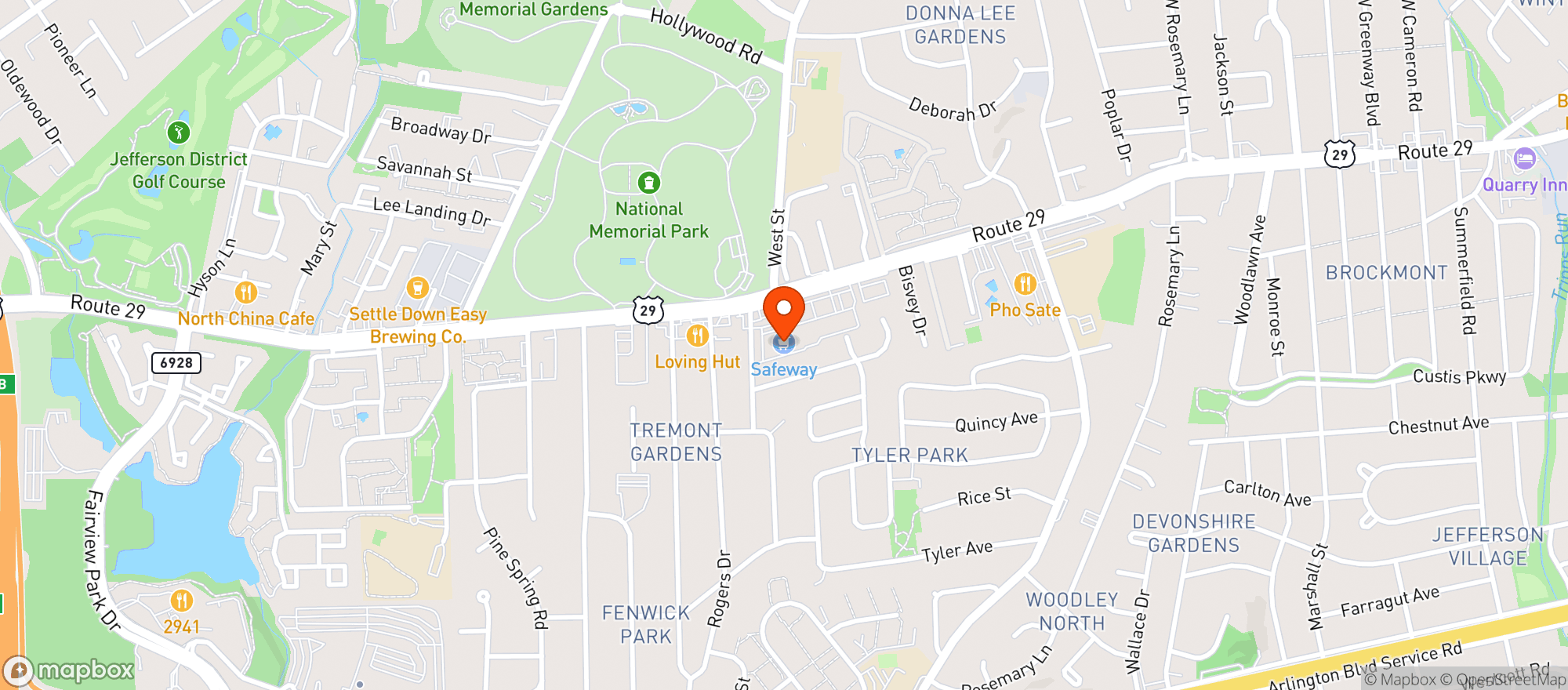 Map showing Safeway Store 1304 #1853
