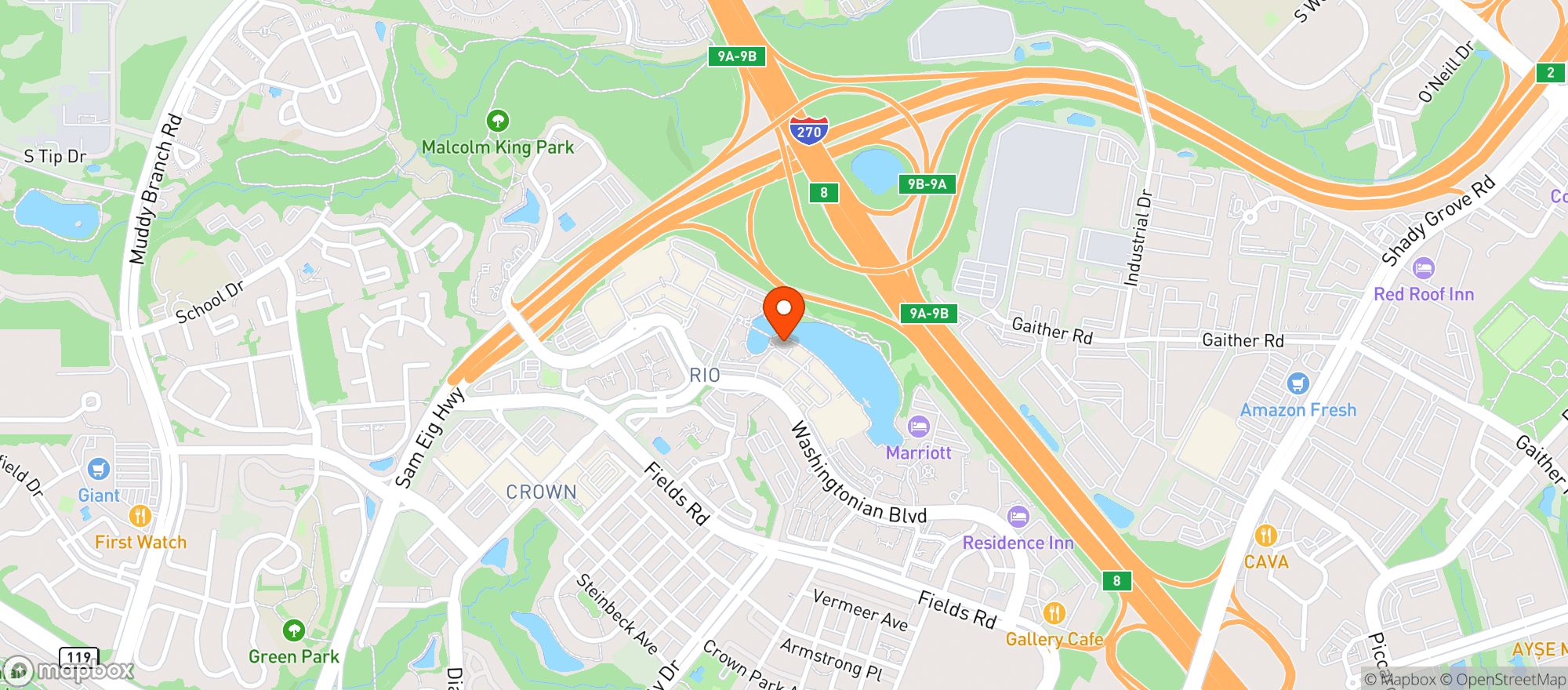 Map showing Copper Canyon Grill