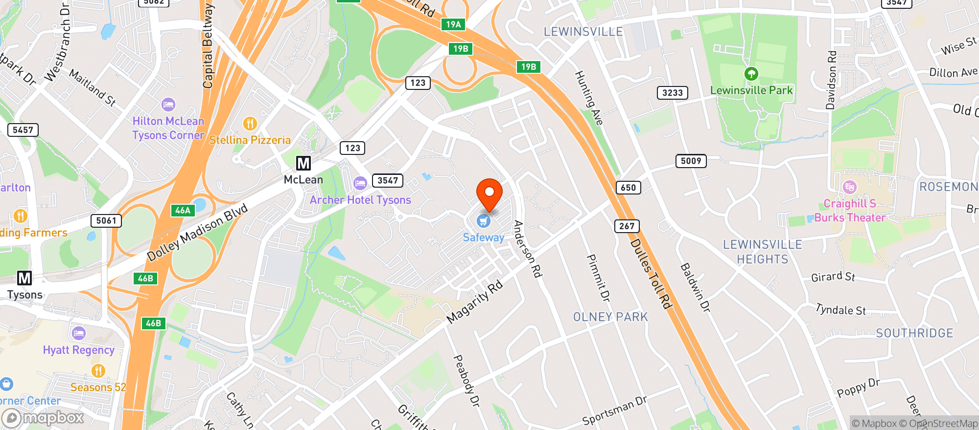 Map showing Safeway