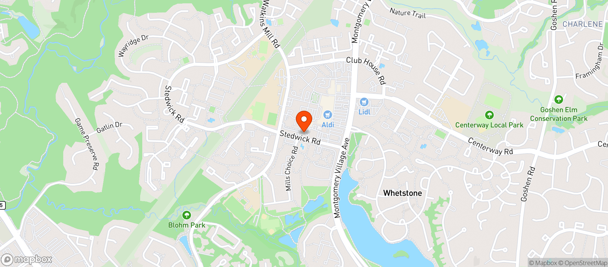 Map showing Curaleaf Md Gaithersburg Montgomery Village