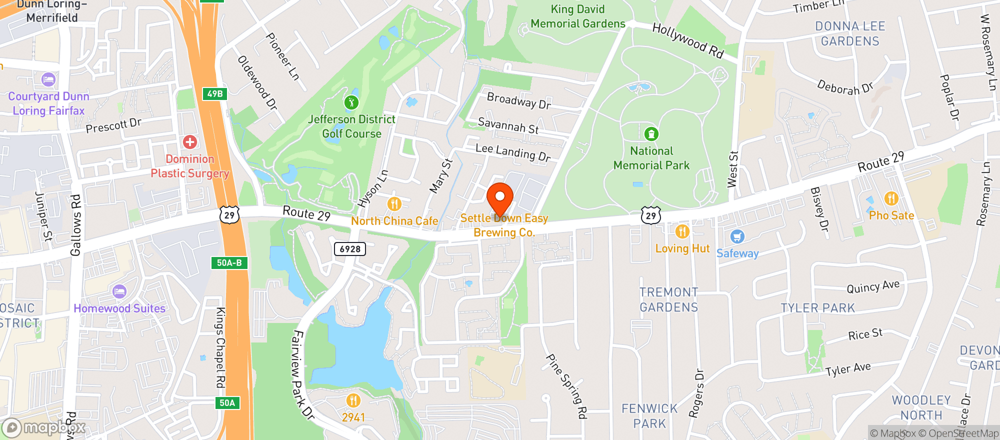 Map showing El Tio Tex Mex Grill