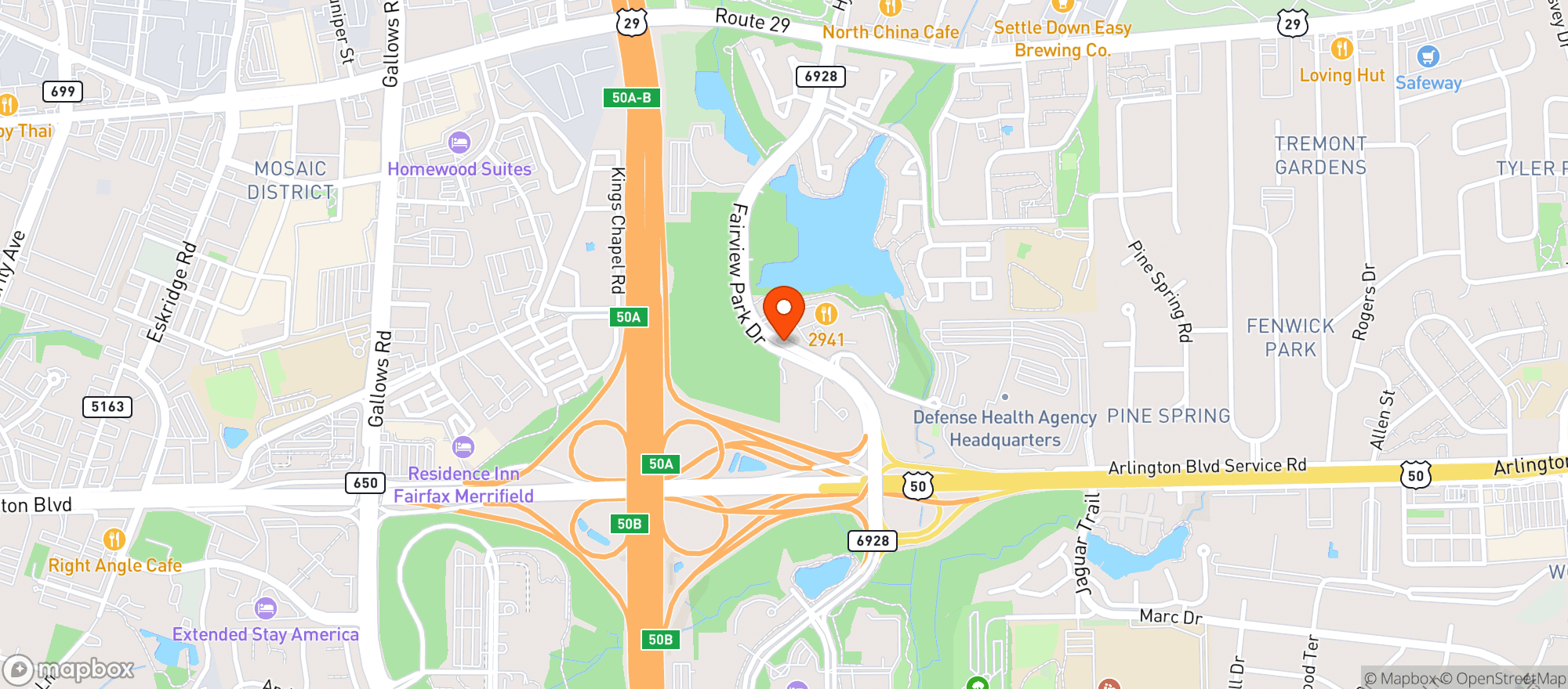 Map showing 2941 Restaurant