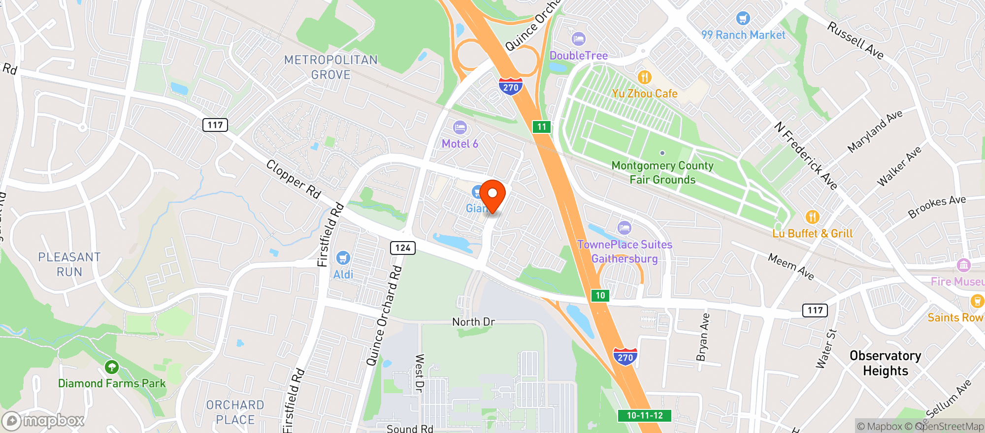 Map showing Diamond Square Beer & Wine