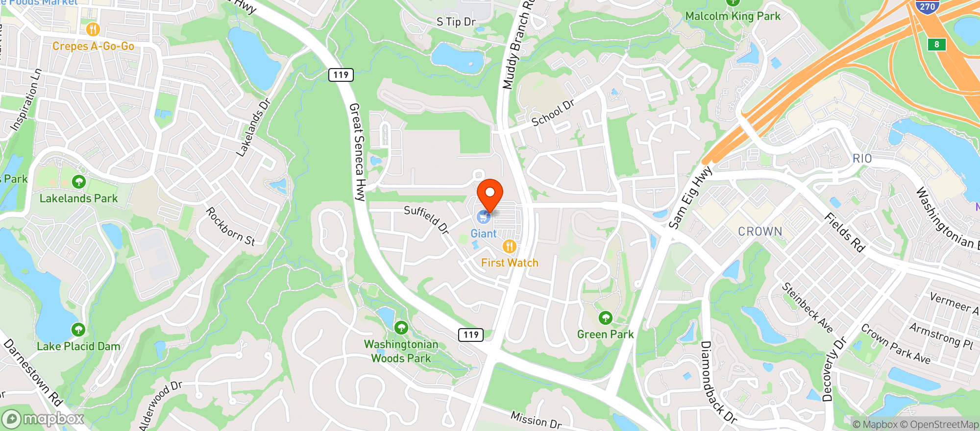 Map showing Giant