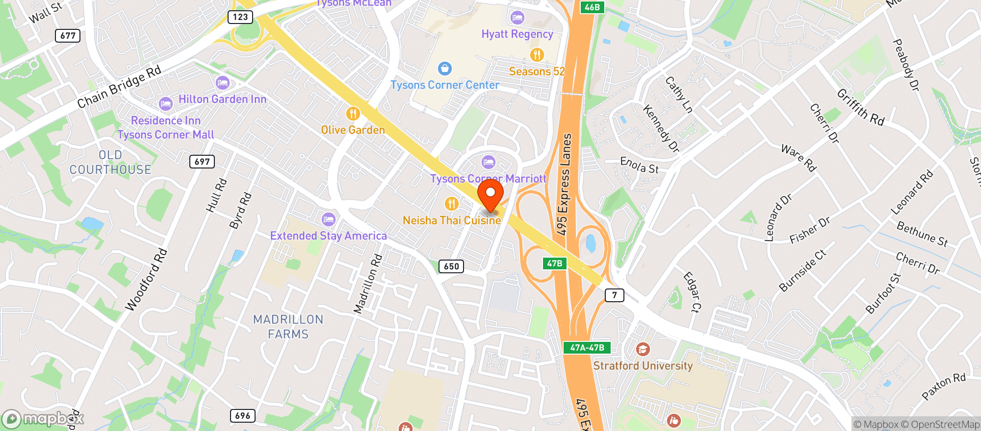 Map showing Vitamin Shoppe - Tysons Corner