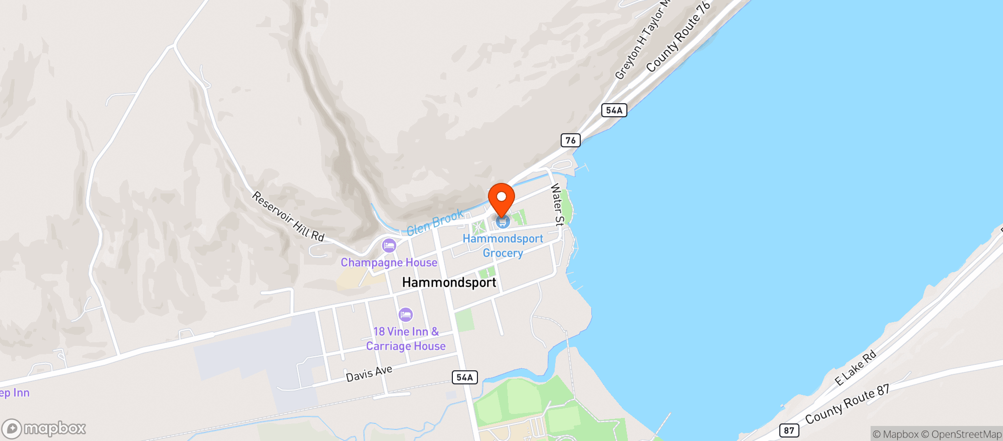 Map showing Hammondsport Grocery