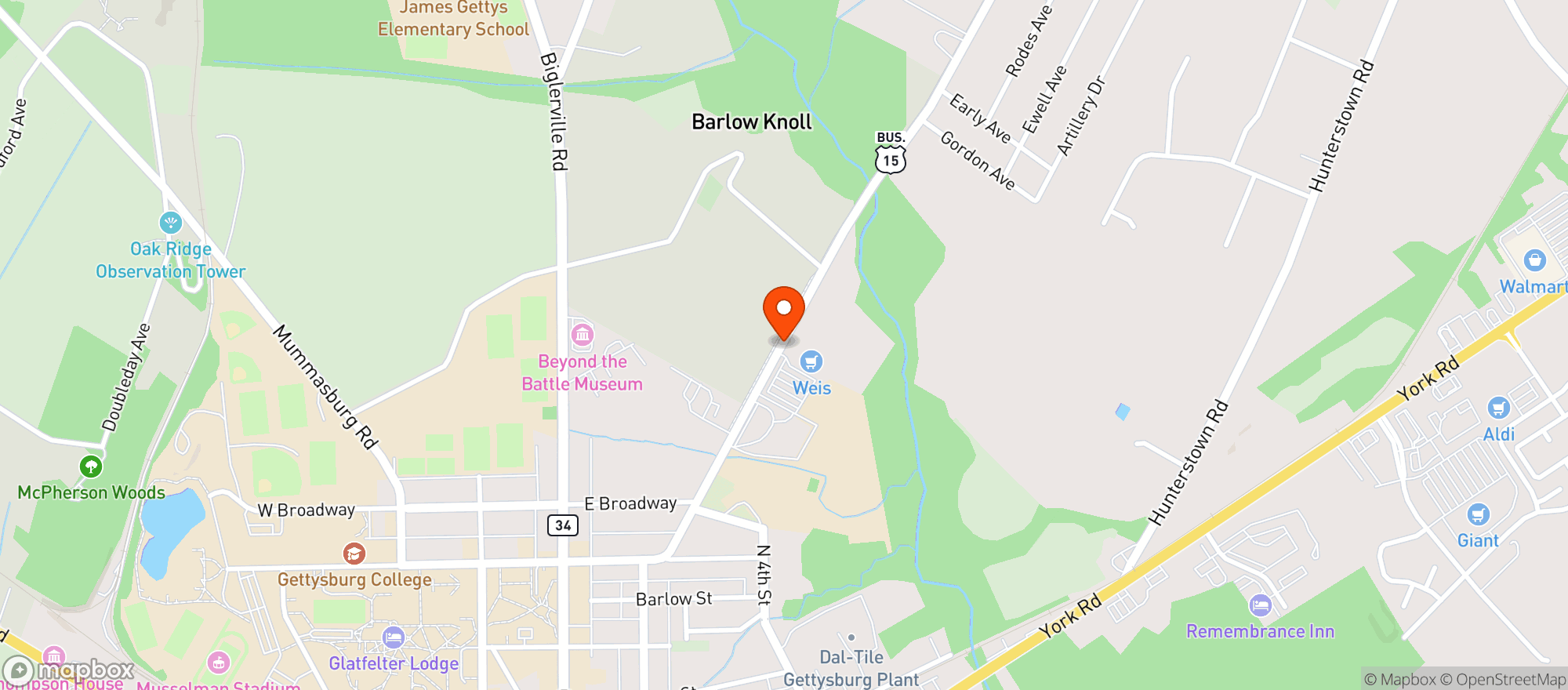 Map showing Weis Market