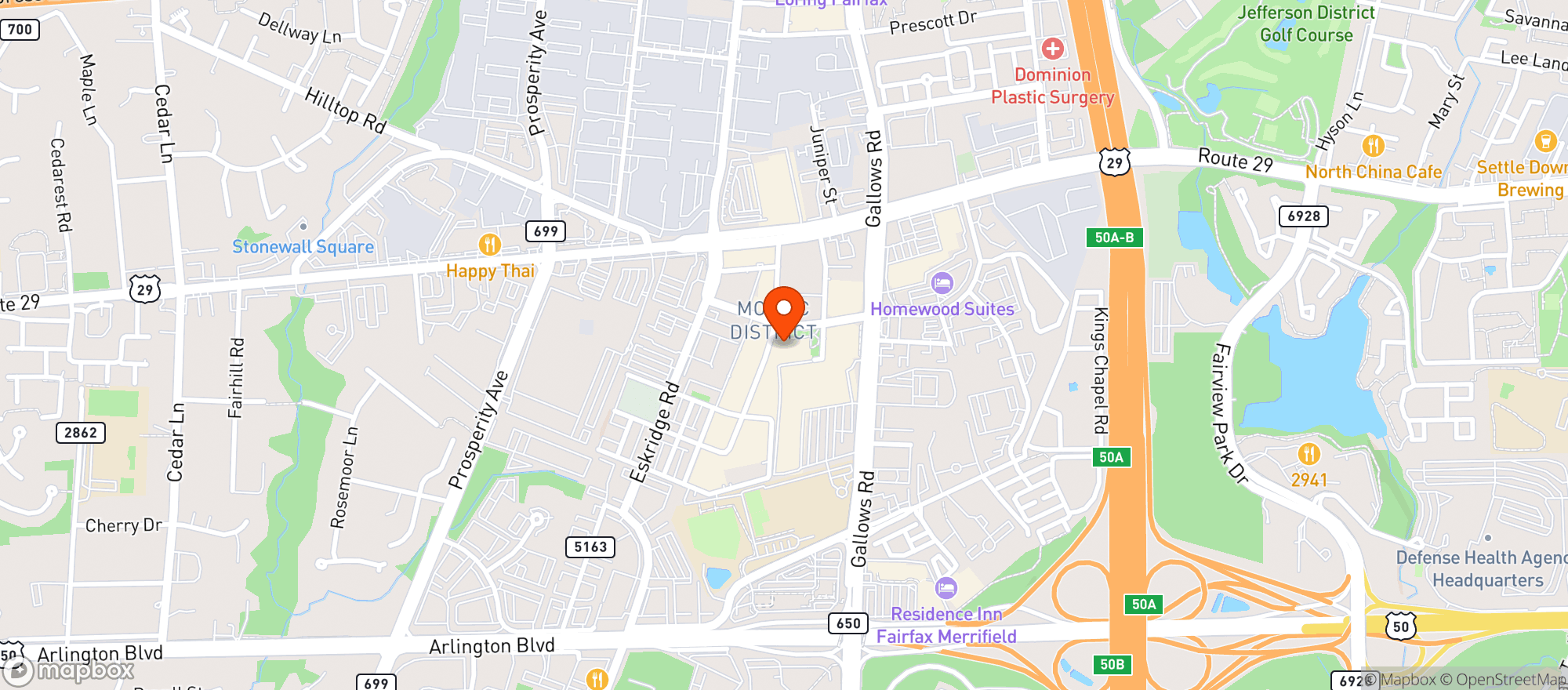 Map showing Matchbox American Kitchen