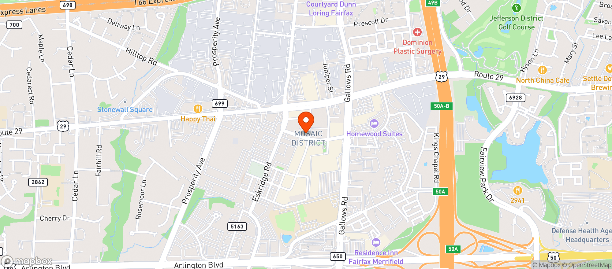 Map showing True Food Kitchen