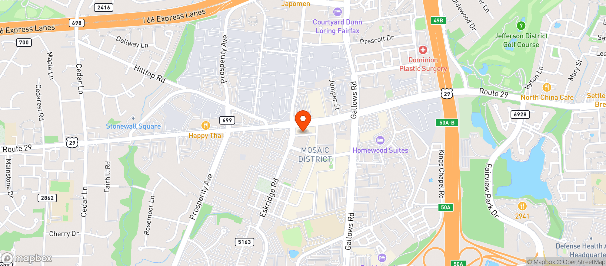 Map showing MOM's Organic Market - Merrifield
