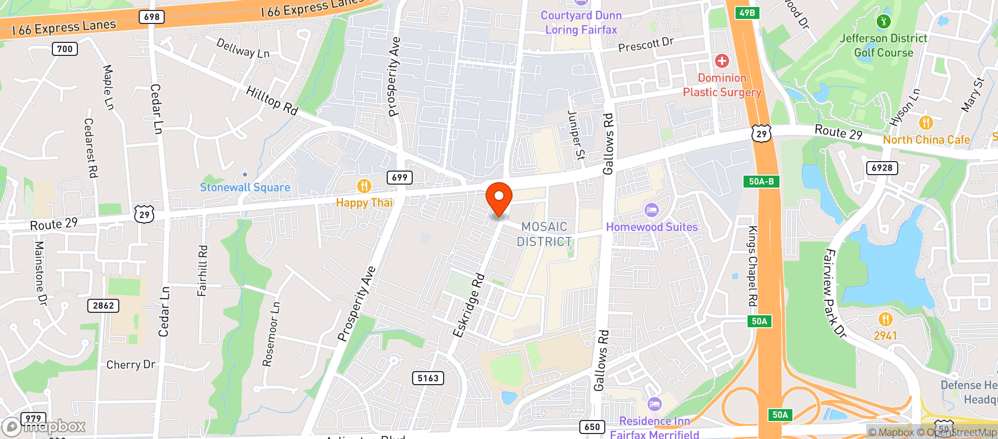 Map showing Caboose Commons