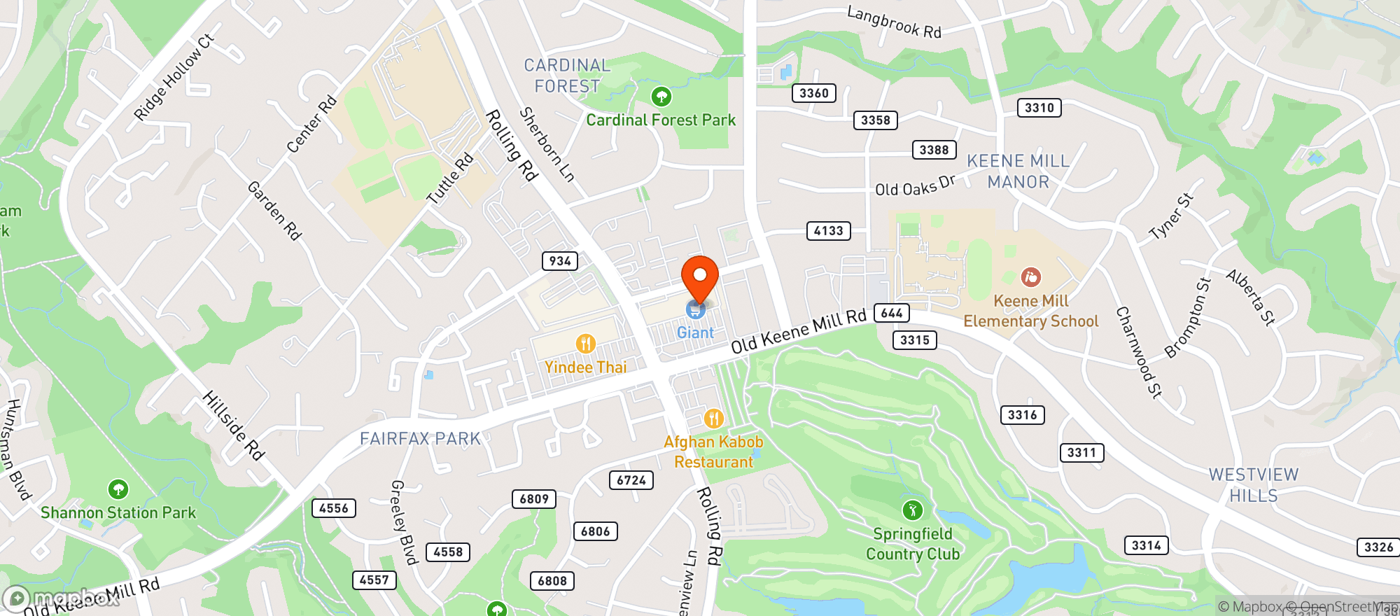 Map showing Giant