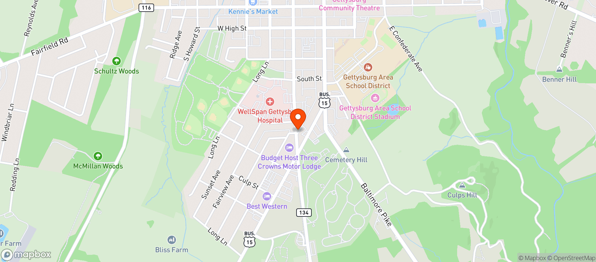 Map showing Dobbin House