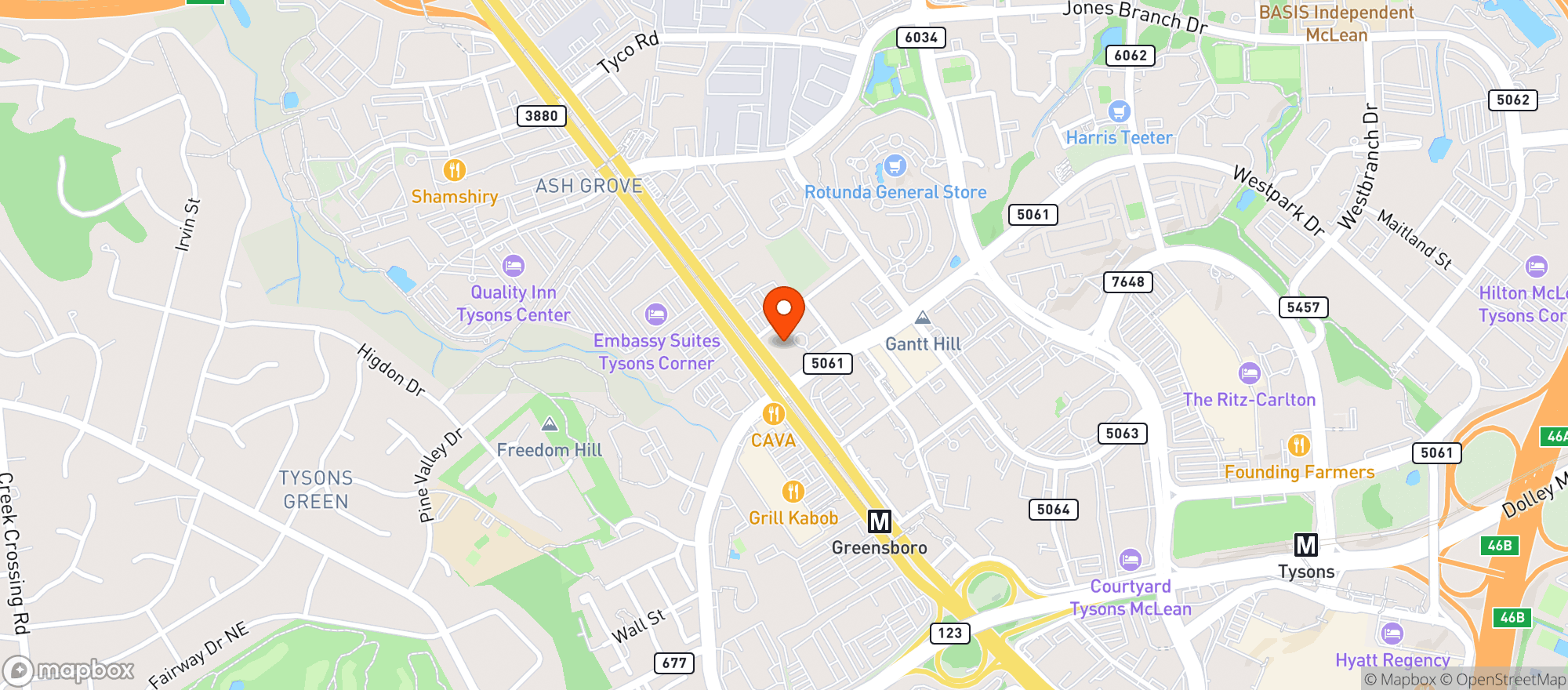 Map showing 801 Chophouse Tysons