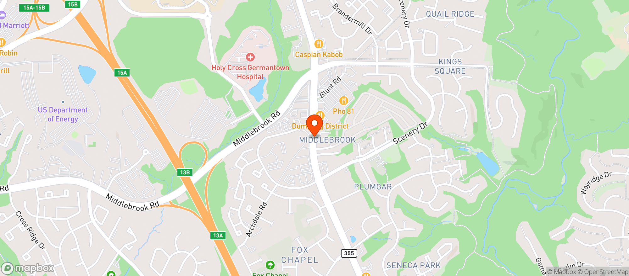 Map showing Middlebrook Discount Beer & Wine