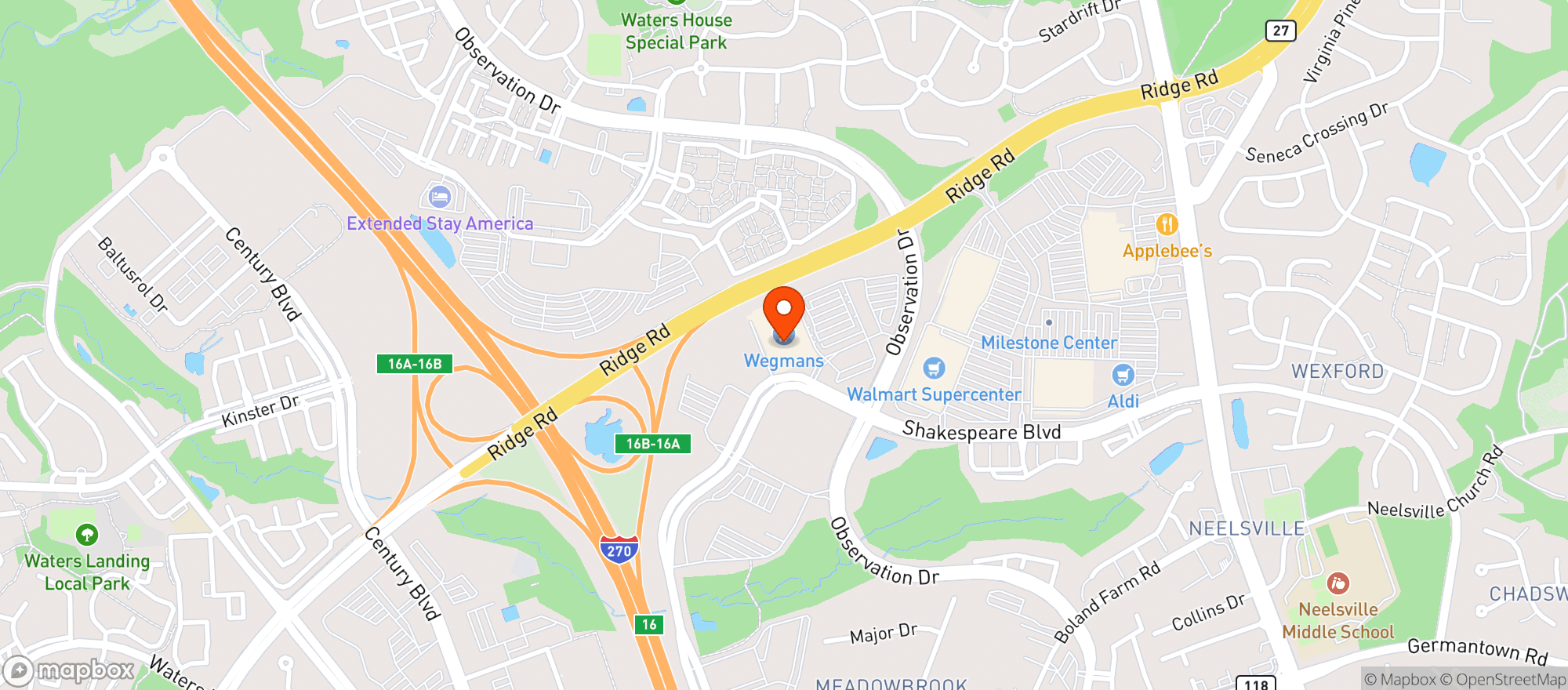 Map showing Wegmans Germantown